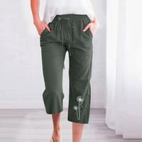 Nudi trendi sportske hlače za Žene, Ležerne rastezljive hlače s printom, ravne hlače širokih nogavica s džepom