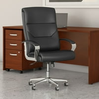 Kožna izvršna uredska stolica s visokim naslonom u bijeloj boji