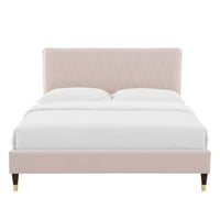 Krevet na platformi u ružičastoj boji