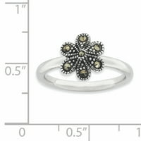 Prstenasti prsten od sterling srebra s markazitom