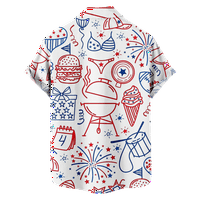 Četvrti srpanj muške ležerne havajske majice, Dan neovisnosti, džep u prsima casual havajska košulja Ljetne košulje