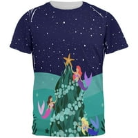 Mermaid božićno drvce po cijeloj muškoj majici multi lg