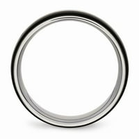 Prsten s rebrastim rubom od nehrđajućeg čelika poliran crnom bojom