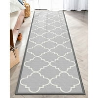 Dobro tkani kraljevi Court Brooklyn Trellis Modern Maroccan Grey 2'7 9'10 Runner prostirka