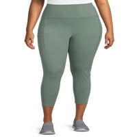 Reebok Women's Plus Size Essential Essential Dužine gamaša s džepovima