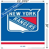 Njujorški Rangers - plakat s logotipom na zidu, 22.375 34