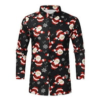 Muškarci Košulje Prodajne prodaje Jioakfa muške jesenske i zimske modne ležerne božićne košulje dugi rukavi Top