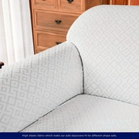 Elastična navlaka za kauč od 2 komada s geometrijskim uzorkom kovrčave teksture, krem