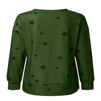 Seksi plesna Ženska majica s okruglim vratom majica s dugim rukavima majica s tunikom bluza radni vrhovi zeleni;