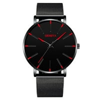 Muški satovi Muški Ultra tanki satovi poslovni Kvarcni satovi s mrežicom od nehrđajućeg čelika Muški satovi od