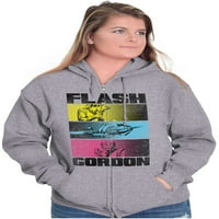 Flash Gordon Retro Comics Superheroji Zip Up Hoodie Muškarci Muške žene Brisco Brands X