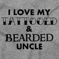 Volim svog tetoviranog i bradatog ujaka majica za dječake i djevojčice od 5 inča