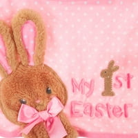 Način da proslavim Uskrs, moj 1. uskrsni dječji bib, ružičasta zeko