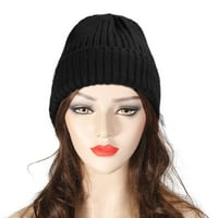 Zimska voluminozna kapa s kapuljačom, topla pletena elastična kapa s rebrastom lubanjom za žene i muškarce