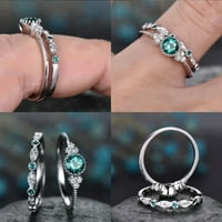 set prstenova s pjenušavim prirodnim draguljima ženski vjenčani prstenovi-Veličina 6 ~ 10