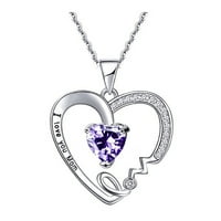 Pribor za ogrlicu u obliku srca sa srebrnim umetkom kreativna jednostavna ogrlica s privjeskom od lanca ključne
