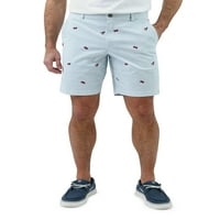 Muške hlače od elastičnog kepera s otisnutim prednjim ravnim potplatom dužine 9 inča s kratkim strukom do 52 veličine