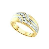Muški dijamantni prsten od žutog zlata od 10 karata za godišnjicu braka 55672