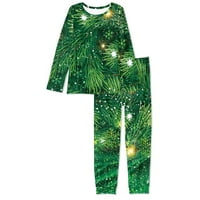 Ženska pidžama s okruglim vratom božićno drvce pamučna odjeća za spavanje pidžama Set za žene pidžama ugodan za