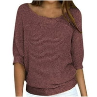 Tklpehg džemperi za žene trendi jesen zima topli džemper pulover s okruglim vratom dugi rukavi vrhovi modni pletenik