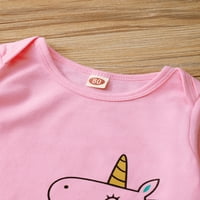 Odjeća za djevojčice ljetni bodi s kratkim rukavima za djevojčice ružičasti bodi od jednoroga 18 mjeseci
