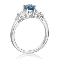 Jay Heart dizajnira sterling srebro originalni švicarski plavi topaz i stvorio bijeli safirni prsten