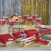 Elegantne crvene božićne papirnate salvete za koktele A-liste, u količini