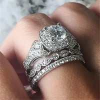 Keusn Ring Set Zirconia Wedding Band zaručnički nakit za žene poklon w