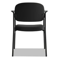Gostinjska stolica s naslonima za ruke, crno sjedalo, Crni naslon, crna baza 9616 910