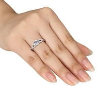 Miabella Ženska karat T.G.W. Aquamarin i Carat T.W. Zaručnički prsten Diamond Infinity u bijelom zlatu od 10kt
