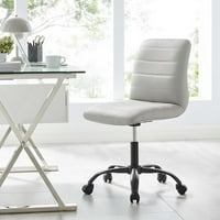 Veganska Kožna uredska stolica bez ruku u Crnoj i svijetlosivoj boji