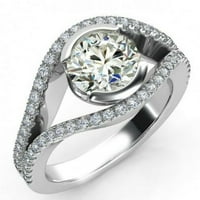 Moissanitni zaručnički prsten 18K bijeli zlatni prsten Moissanite prsten 1. CTS Dijamantni prsten jedinstveni
