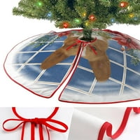Suknja za božićno drvce, Djed Mraz, mogu objasniti, prostirka za božićno drvce, prostirka za božićno drvce s psom