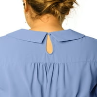 Ženski plus size šifona gornji gornji rukavac peter pan ovratnik bluza