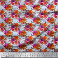 Soimoi plava rayon tkanina božuna i anemone cvjetna tiskana tkanina