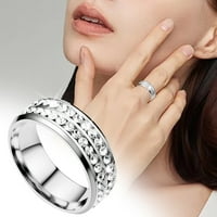 Mnjin titanium čelik dvostruki dijamantni prsten korejski stil modni dijamantni par od nehrđajućeg čelika srebro