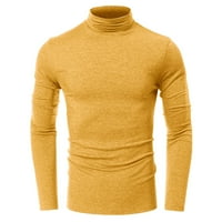 Zuwimk muške majice s dugim rukavima, muška košulja Henley košulja s dugim rukavima za muške žute boje, xxl