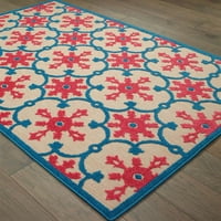 Istočni tkalci Amerike Kreta cvjetni polipropilenski tepih za unutarnju i vanjsku upotrebu, pijesak