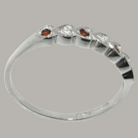 Ženski prsten od srebra izrađen u Velikoj Britaniji s prirodnim dijamantom i granatom-opcije veličine - veličina