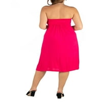 24-Plus veličina Mini haljina do koljena bez naramenica