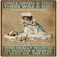 Limeni znak slatka djevojčica Medicinska Sestra metalni plakat djevojka koja je stvarno željela biti Medicinska
