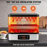 Stroj za dehidraciju hrane s podesivim mjeračem vremena od 300 vata za sušenje sušenog voća