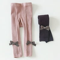 + / Jednobojne pletene tajice za djevojčice, tajice, čarape u ružičastoj boji