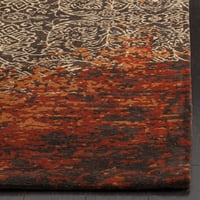 Klasični vintage apstraktni tepih, srebrni smeđi, kvadrat 6' 6'