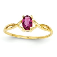 Prsten od netaknutog zlata sa žutim karatnim zlatom i ružičastim turmalinom