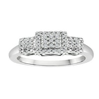Carat T.W. Diamond Sterling Silver 3-stacionar prsten
