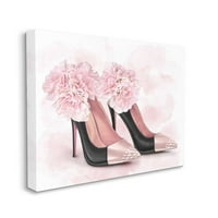 Stupell Industries modne potpetice ružičasti cvjetni glam dizajn platna zidna umjetnost Ziwei li
