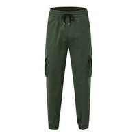 Teretne hlače za muškarce, jednostavni jednobojni kombinezoni s elastičnim strukom, Ležerne hlače, hlače