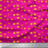 Soimoi Crepe svilena tkanina kvadrat i cvjetni umjetnički print šivaći tkanina široka