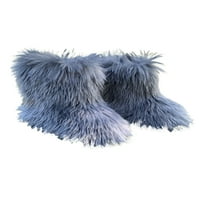 Ferndule dame krznene lepršave snježne čizme Vanjske udobne nejasne tople cipele prozračna ravna srednja telaška